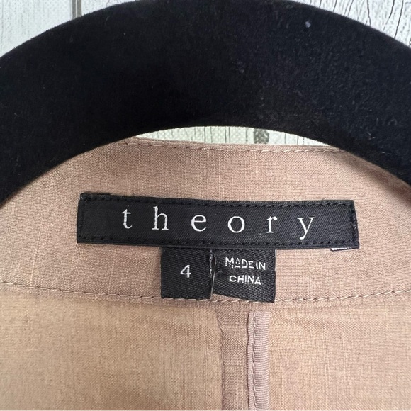 $375 Theory Lanai Linen Blend Beige Blazer size 4 - Picture 5 of 10